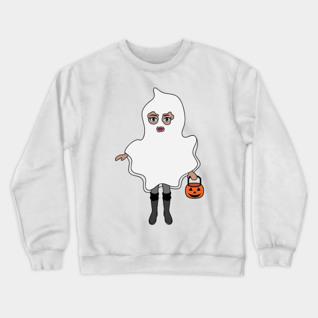 Ghost Halloween Trick or Treat Sticker 2 Crewneck Sweatshirt by PLLDesigns